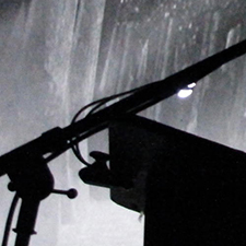 Justin silhouetted against the ice cavern - Cinecenta (Victoria, 2015)